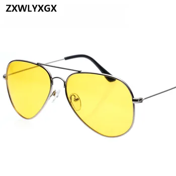 ZXWLYXGX Pilot de Aviație de Noapte Viziune ochelari de Soare Barbati Femei Brand Ochelari Ochelari Ochelari de Soare Driver de Conducere de Noapte Ochelari
