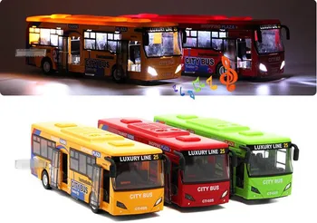 1:32 aliaj de modele de mașini,de mare simulare de autobuz de metal diecasts, vehicule de jucărie, trage înapoi & intermitent & muzicale, transport gratuit