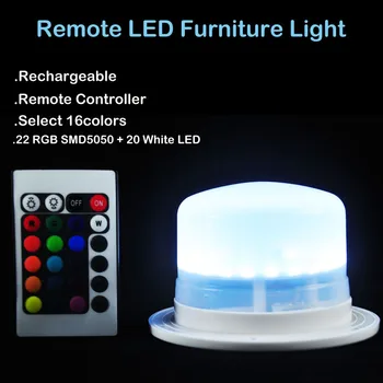 1 buc*24keys la Distanță alb Pur RGBW LED Reîncărcabilă tort de nunta LED-vaza de Lumină de bază sub masă, mobilier de condus sta
