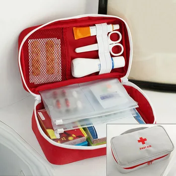 1 BUC Cald Portabil Alb Rosu Rosu Model de Cruce Primul Ajutor Husă de Medicina Kit Bomboane Saci Călătoresc Saci de Depozitare