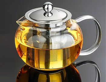 1 BUC Ceainic de Sticlă Arcuită Hialin Filtru din Oțel Inoxidabil Rezistent la Cafea, Seturi de Ceai Negru, Set de Ceai Puer Ceainic Ceai infuser JN 1032