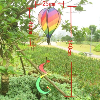 1 buc Rainbow Stripe Moriști Balon cu Aer Cald Wind Spinner în aer liber Jucărie pentru Copii