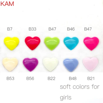 { 10 Culori amestecate 100sets } KAM Brand in Forma de Inima din material Plastic Snap Butonul de Fixare butoane Pentru Copil Scutec 10sets fiecare