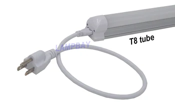 (100 Pack) Transport Gratuit T5 T8 plug SUA sârmă 50cm 100cm 200cm integrat tub de cablu