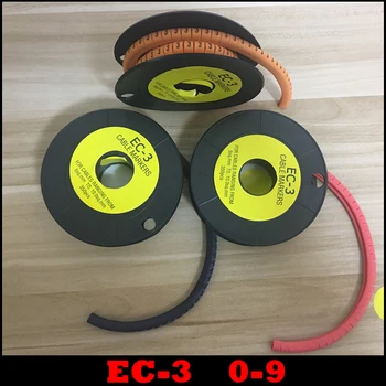 1000pcs/Lot CE-3 6mm2 0-9 Scrisoare de Imprimare Model din PVC Flexibil Cifră arabă Maneca Concavă Eticheta de pe Tub de Sârmă Cablu de Rețea Marker