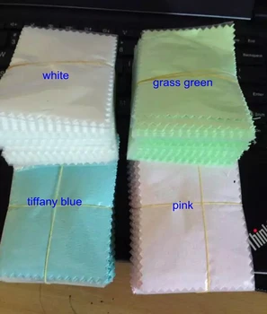 100buc 10*7cm poloneză de Argint Pânză de argint, Bijuterii de Aur Curat albastru roz alb iarba verde 4 culori opțiune Mai bună Calitate