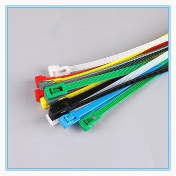 100buc/lot 8*450mm Roșu, Nylon Culoare Legături de Cablu, cabluri,Legături de Cablu Reutilizabile.