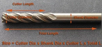 10buc 1mm 2mm 3mm 4mm 5mm 6mm două 2 Flaut HSS End Mill-Cutter CNC Pic de freze