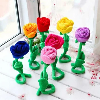10buc desene animate floare trandafir umplute moale jucărie de pluș creatoare Cortina catarama casa decor de Crăciun cadou de Ziua Îndrăgostiților pentru fata