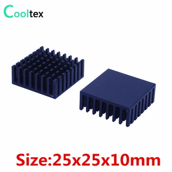 (10buc/lot) 25x25x10mm negru Aluminiu radiator radiator radiator pentru IC cip de circuit integrat Electronic cooler de racire