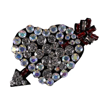 10piece Diamant cu Inima Săgeată Patch-uri de Cristal AB Aplicatiile Scrapbooking Insigne pentru Haine Genti Pantofi Decorate Cusut TH843