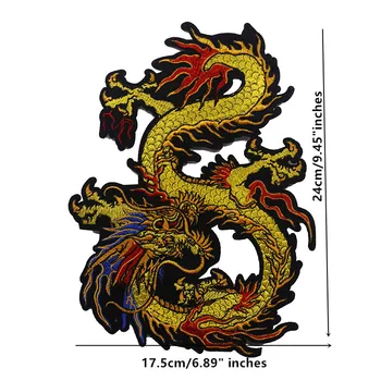 10pieces Dragon Haine Patch-uri de Broderie Decor Dantela Tesatura Motiv Aplicatiile Coase Pe Autocolant Patch-uri de Accesorii de Cusut TH175