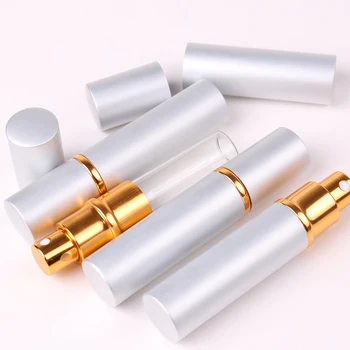 10Pieces/Lot Argint Clasic 15ml de Aluminiu de unică folosință Portabil Sticla de Parfum Cu Atomizor Goală de Parfum Cosmetice Caz Pentru Travle
