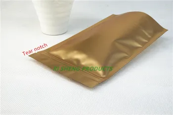 10x15cm,100 X aur Mat Reutilizabile Ridice folie de Aluminiu sac de Blocare Zip, Mylar placare inghetata/nucă de cocos pungă de plastic cu fermoar