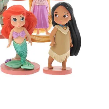 11 Buc/Set Disney Princess Alba ca Zapada, Rapunzel, Ariel PVC Cifrele de Acțiune de Desene animate Drăguț Prințesă Sirenă Jucarii Modele Fete Cadouri
