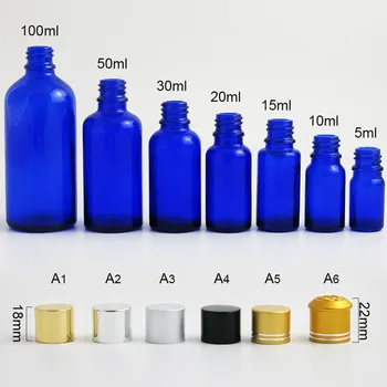 12 x albastru cobalt sticla de ulei esențial de sticla cu capac de aluminiu ulei esențial Recipiente de 100ml 50ml 1oz 2/3oz 1/2oz 1/3oz 1/6oz