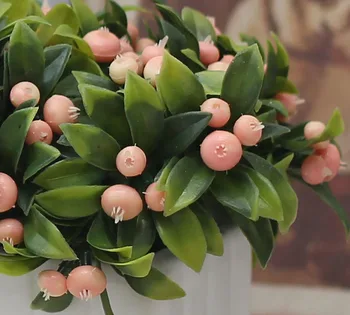12pcs Denisfen Flori Decorative Mini fructe de Padure Roz Plante Artificiale Flori de Plastic pentru Decor Acasă 0430 Transport Gratuit