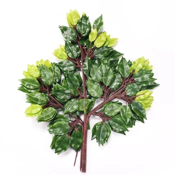 12pcs PP laminare Artificiale Banyan Tree Ramuri Frunze de Simulare Verde Flori de Plante Home Shopping Mall Flori Decorative