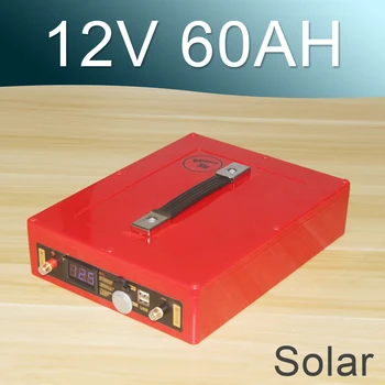 12V 60AH Solar Acumulator Litiu-ion baterie Reîncărcabilă Li-ion Cu USB Ocupe de afișare Tensiune