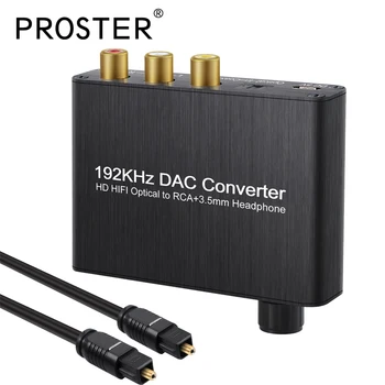 192KHz Digital Analog Convertor DAC Optic Toslink Coaxial RCA Cu Jack de 3,5 mm Cu Control Volum Suport Dolby AC3 DTS