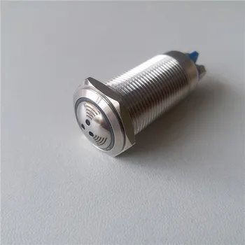 1buc Intermitentă buzzer 16mm/19m/22mm metal, puls, rezistent la apa ulei bandă roșie lampă cu LED-uri intermitente buzzer 19-EM șurub picioare 12V/24V