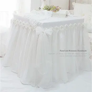1bucată Prințesă albă de dantelă față de masă pentru decor nunta de lux a crescut de luat masa fata de masa scaun de acoperire capac de masă dimensiuni personalizate