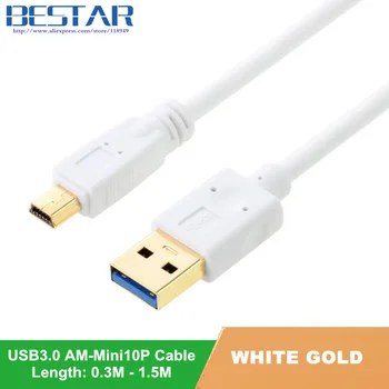 (200pcs/lot) )placat cu Aur, USB 3.0 TIP a, tată, SUNT pentru Mini 10Pin B Cablu de Extensie USB 3.0 si UN mascul la Mini USB pin 10 10p cablu