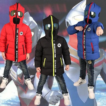2016 Nou copii Jos & Parkas 3-10T iarna copii îmbrăcăminte băieți casual cald băieți hoodded sacou cu ochelari baieti haine calde