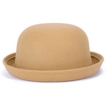 2017 copil copil Vintage Lady pentru Femei de Moda Drăguț Simțit Bowler Derby Hat Fedora Pălărie de Moda Imitație de Lână Pălărie