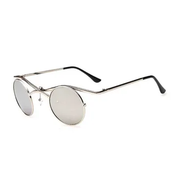 2017 Epocă Gotică Steampunk ochelari de Soare Barbati Femei Acoperire Oglindă ochelari de Soare Retro Cercul Rotund ochelari de Soare de sex masculin Oculos De Sol