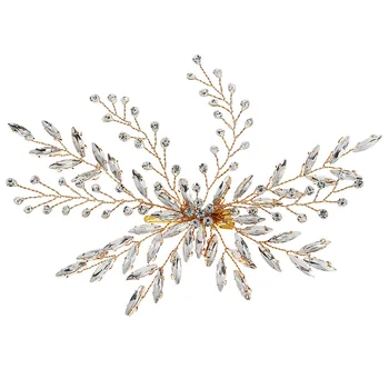 2017 New Sosire Aur Pietre de Cristal de Perle de Flori Frunze Nunta Clip de Păr Agrafe de Par Mireasa accesorii pentru domnisoarele de Onoare