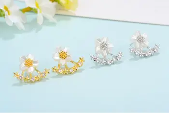 2017 new sosire de moda de înaltă calitate de flori de argint 925 doamnelor'stud cercei femei bijuterii cadou en-gros picătură de transport maritim