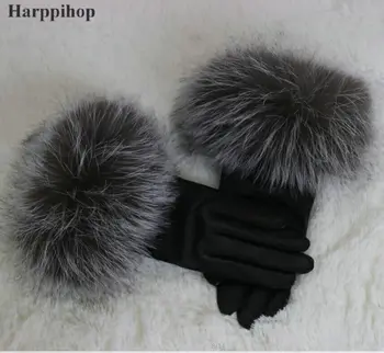 2017 new sosire fierbinte vinde de înaltă calitate femei blană de vulpe Mănuși doamnelor minunat reale mănuși de blană de vulpe