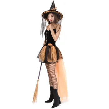 2017 nou Adult Costum de Halloween Vrăjitoare Femei Moment Magic hag Fantezie Rochie sexy vrăjitoare de cosplay, costume pentru petrecere de halloween rochie