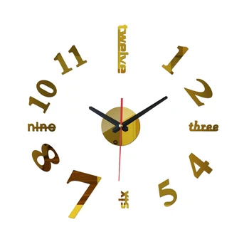 2017 Nou Cuarț Ceas de Perete cu Design Modern Reloj De Mare Comparativ Ceasuri Decorative 3d Diy Acril Oglindă Camera de zi
