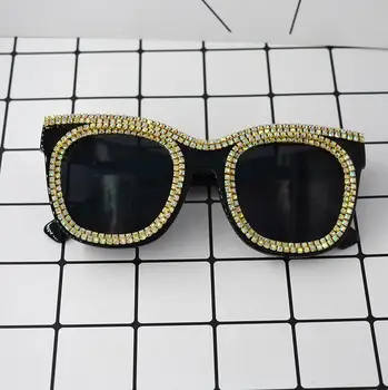 2017 NOUA Moda de Design Originale Femei ochelari de Soare Vintage Exagera ochelari de Soare Pentru Femei de Lux Cristal de ochi de pisica ochelari de Soare