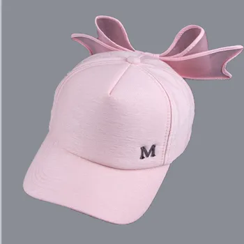 2017 nouă vară FIERBINTE Coreea de Primăvară Pac M marca Palarie Roz cu funda mare de Îndoire cu boruri are sepci de baseball Visor femei pălării de soare