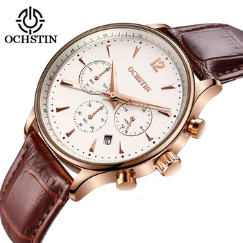 2017 Ochstin Ceasuri Barbati Brand de Top Multifuncțional din Piele Cuarț Ceas-Ceasuri de mana ceas de sex Masculin Reloj hombre horloges mannen