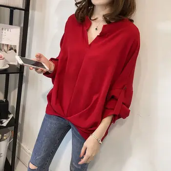 2017 Toamna femei, haine noi femei topuri coreean bluza cu maneci lungi femei tricou simplu casual solid camasi femei, bluze D65 30