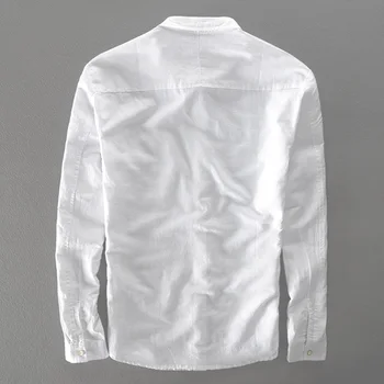 2017 Toamna și iarna nouă bărbați cu mâneci lungi tricou casual, din bumbac tricou alb barbati de brand de moda pentru bărbați cămașă lenjerie de pat camisa masculina
