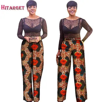 2017 vara femei africane Batik print pantaloni din africa de imprimare vițel-lungime Vrac lungi Largi picior pantaloni ankara bumbac pantaloni WY488