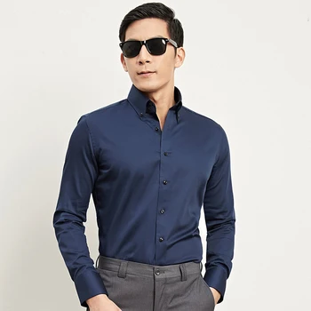 2018 Brand Nou Sosi Primăvara Maneca Lunga, Costume de Afaceri, tricouri Culoare Solidă Regular Fit Shirt Business Casual Mens Dress Shirt F02