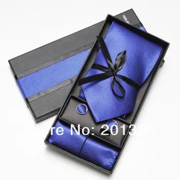 2018 mens cravată și batistă set moda barbati cravate seturi de butoni de buzunar pătrat în caseta de cravata de ambalare