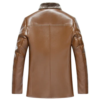 2018 New sosire Bărbați jachete din piele de Iarnă se ingroase Fleece jachete de piele PU casual, paltoane jaqueta de couro masculina