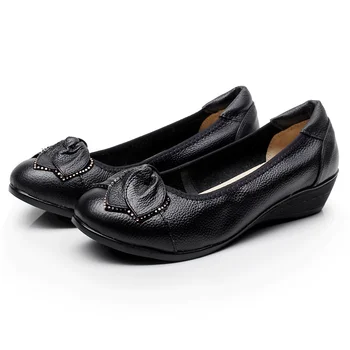 2018 Noi Pene De Pantofi Din Piele Naturală Pentru Femei Primavara Înălțime Creșterea Pantofi Cu Tocuri De Femeie Vintage Zapatos Femei Pompe