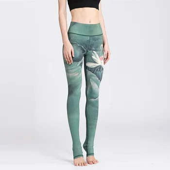 2018 Noul Lotus Imprimare Sportive Jambiere Femei Sexy Fitness Legging Pentru Femei Pantaloni Sport Femme Pantaloni Elastic
