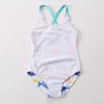 2018 Nouă Copii într-O Bucată de Fete în formă de Pește de Imprimare de Costume de baie costume de Baie Adolescenti Fete Costume de Baie Copii Plaja Bikini