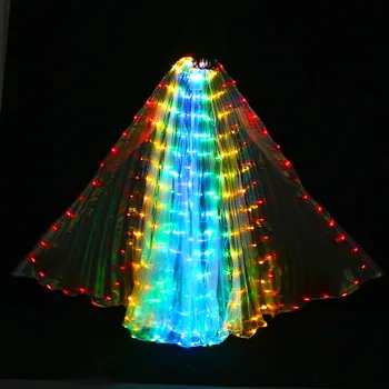 2018 Nouă Performanță Prop Femei Dans Accesorii Fete DJ LED Aripi Aprinde Aripa Costum LED Aripi de Fluture în formă de Evantai