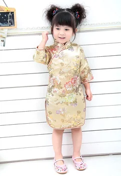 2018 Primăvară Bujor Copii Qipao Fete Dress Cheongsams Flori Tradiționale De Anul Nou Chinezesc, Festivalul Pentru Copii Îmbrăcăminte Caldă Vânzare