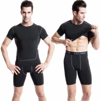 2018 Sexy Pantaloni pentru Fitness de Formare de Scurtă Gimnastică Purta Culturism Slim se Usuce Rapid pantaloni Scurți de Uzură compresie Negru Yoga pantaloni Scurți pentru Bărbați